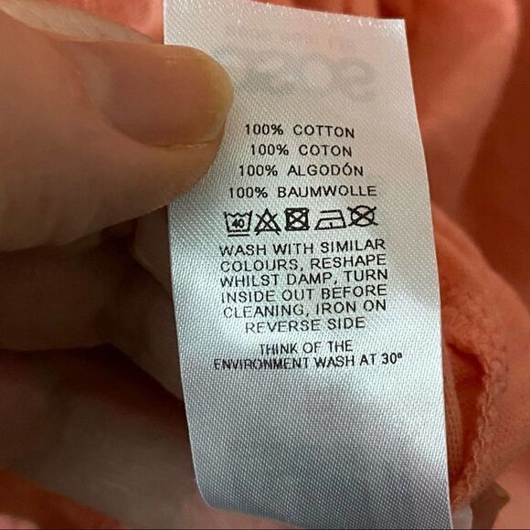 ASOS Peach Aztec Graphic Long Sleeveless Top Size 8 - Picture 6 of 7